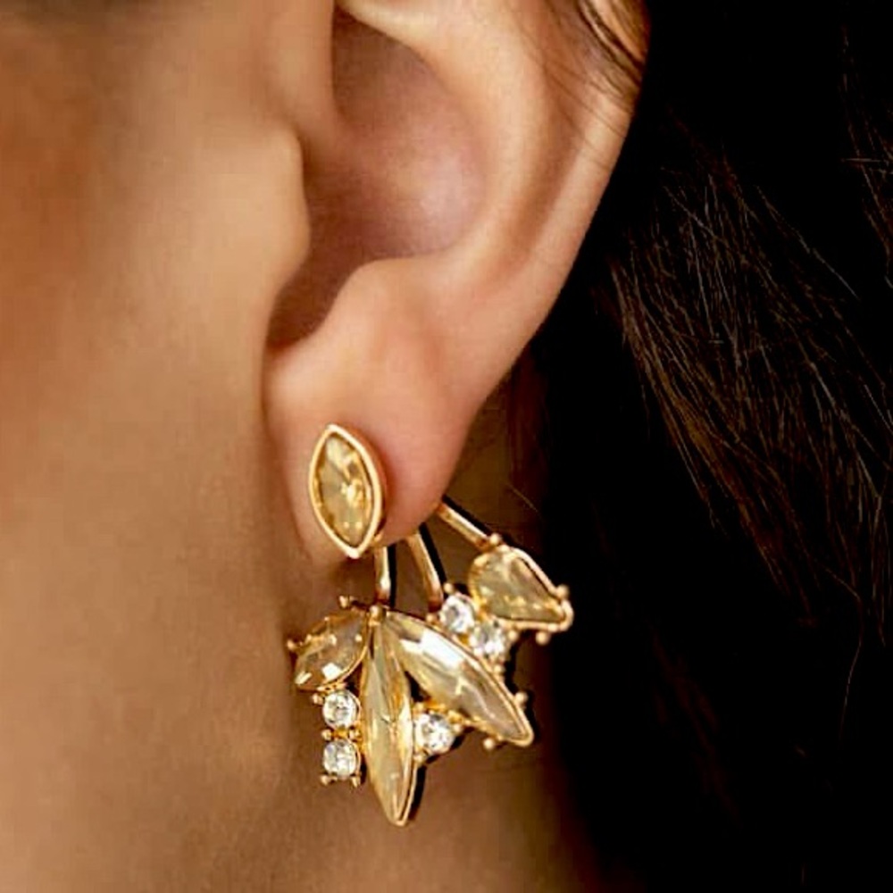 Gold and marquis cut stone ear jacket